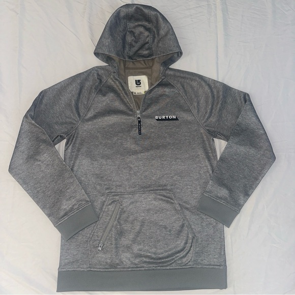Burton Dryride Colombo 1/4 Zip Hoodie Snowboard Size Boys XL Gray